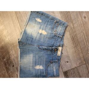 Inked & Faded Denim Shorts